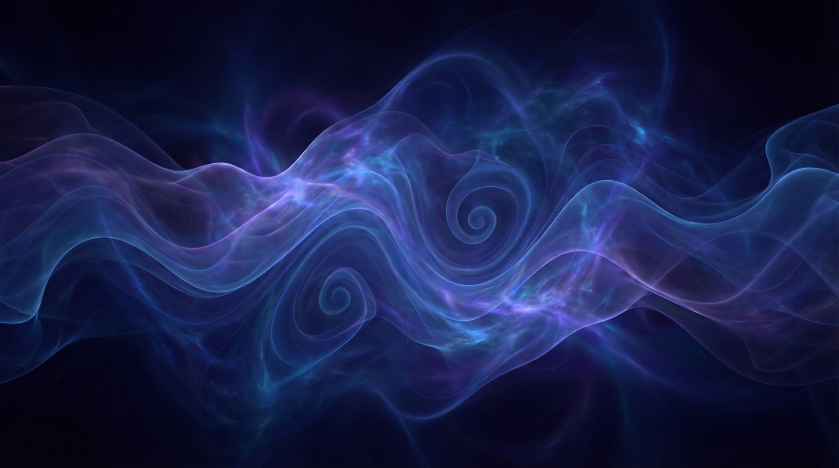 Abstract visualization of sleep waves in dark blue gradient